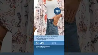 olrain Women's Floral Print Sheer Chiffon Bat Sleeve Kimono Cardigan Capes