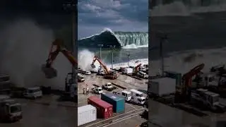 Tsunami Strikes During Ship Launch
