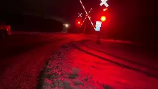 Westbound Amtrak train at Fahrner Road 