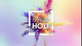 Beautiful Happy Holi Animated Text with color blast background