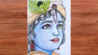 Lord Krishna Pencil Drawing | Shree Krishna Portrait Drawing Step by Step | Devotional Art