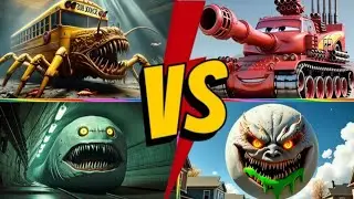 School Bus Head Eater 🆚 Ambulance Monster 🆚 Hungry Star 🆚 Toxidigger minion TILES HOP EDM RUSH