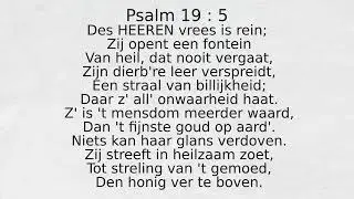 Psalm 19 : 5 Des HEEREN vrees is rein;