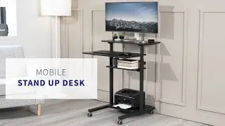 CART-V02DB 28&rdquo; Mobile Computer Workstation by VIVO