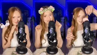 ASMR 🤍wet mouth sounds, hair playing, plucking, spoon, stimple, brushing 😴