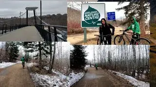 First bike adventure to Fort Edmonton Footbridge Alberta Canada
