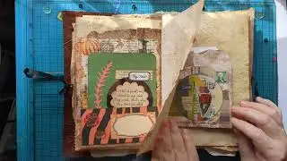 Grungy journal 1 autumn colors with faux leather cover