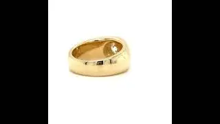 GIA 1.01 Ct G I1 Transitional Round Brilliant Cut Diamond Gypsy Ring Solid 14K Yellow Gold