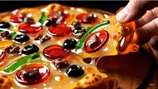 Glass Pizza Cutting ASMR 🍕 | Satisfying AI Art | No Talking Relaxing Sounds