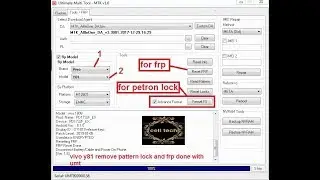 VIVO Y81 Pattern Lock FRP Remove 100% done with umt