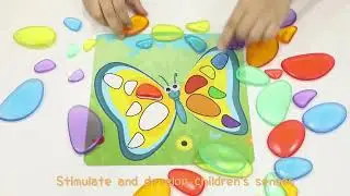 Rainbow Pebbles Transparent Sorting Stacking Stones