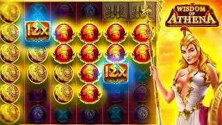 OMG!! Epic win on a high stake bonus buy compilation on wisdom of Athena slot 