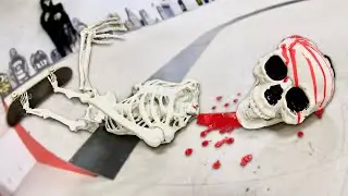 Skeleton GETS DECAPITATED At Skatepark!