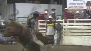 Aaron Roy rides Honky Sam for 84.5 points (PBR)