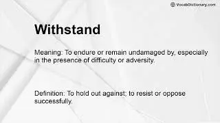 Withstand Meaning