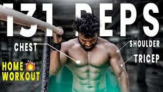 HOME WORKOUT AT SHOULDER and CHEST and TRICEP 🥵