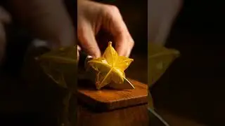 ✨ Cutting a Crystal Starfruit 🍋 | Unreal Gem Fruit ASMR That Shines Like Magic.  #fruit #gemfruit