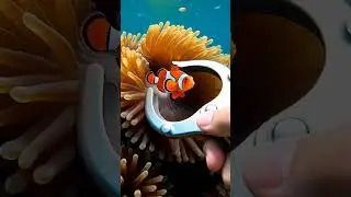 POV Macro  Giant Gripper vs  Tiny Clownfish 🐠🔎 #Shorts #nemo