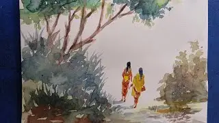 Beutiful village drawing live step by step drawing