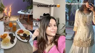 Romantic Dinner date/Face Burned while cooking😳😭/Shopping/ Cooking together at home /Maharani