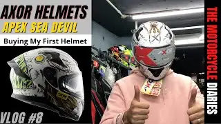 Buying My First Helmet | AXOR APEX SEA DEVIL HELMET🔥 @RiderzPlanet | The Motorcycle Diaries Vlog 8