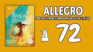 Allegro Symphony no 15 Mozart | Wade | Play Along | TCL Grade 1 Violin Exam Pieces from 2025 [mm=72]