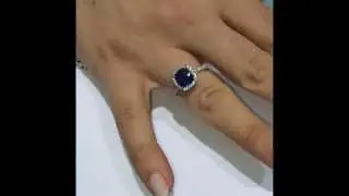 2.50 ct Cushion Sapphire and Diamond Halo Engagement Ring