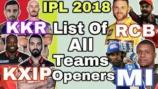 IPL 2018 :All Team Openers In IPL 2018 ll All Team Opening Batsman
