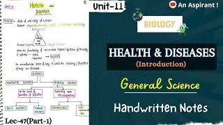 Health & Diseases (Unit-11) (Part-1) || Biology || General Science || Lec.47 || An Aspirant !