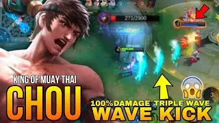 DAMAGE TRIPPLE WAVE KICK 😱🔥| TOP GLOBAL CHOU GAMEPLAY #mobilelegends 