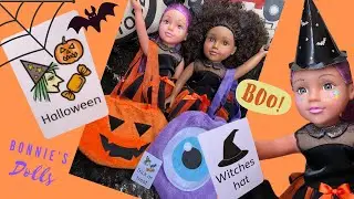 Halloween Flash Cards - Learn with Designafriend Dolls Hallie & Hope
