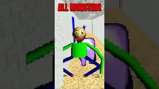 ALL MONSTERS ON PLAY AS BALDI #roblox #baldisbasicsplus #loop #aooni #fuwatti
