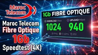 Maroc Telecom Fibre Optique 1Gb Speedtest (4k)
