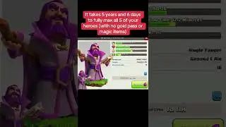 How Long Does It Take To Fully Max Out Your Heroes??😭 Clash of Clans Facts #coc #clashofclans