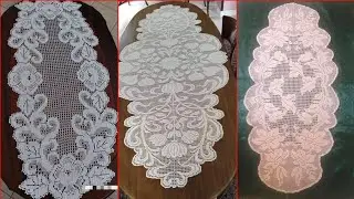 150 Edge Cut Crochet Fillet Table Runner Pattern Ideas #diy #decoration #interior 