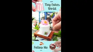 Mini Peach Blossom Cream Cake #Shorts #TinyCakesWorld #miniaturecake