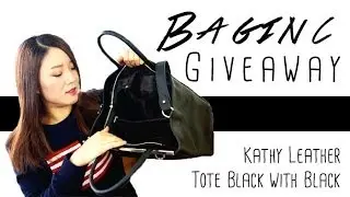 [Review & Giveaway] Kathy Leather Tote Black with Black ft. Baginc CLOSED
