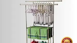 Sampayan Xpress FlexiDry&trade; H-Type 2 Poles Stainless Steel Movable Drying Rack with Wheels