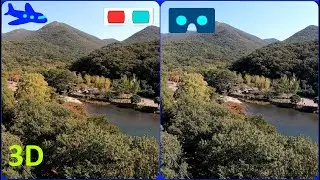 Drone 3D, Real aerial 3D video shot with a newly upgraded 3D camera system, ANAGLYPH, Woods