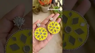 Diy Haldi Function Earrings💛 #haldiceremony #haldiearrings #diyearings #shorts #handmade #diy