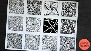 12 Zentangle Patterns | 12 Doodle Patterns | Beginners Guide for Zentangle | Zen-Doodle | Part 2