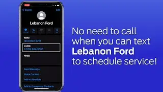Schedule Your Service Appointment Fast By Texting Lebanon Ford!