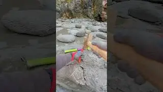 &ldquo;X&rdquo; Marks The Spot 😎⚒️ Searching through limestone and shale on a remote beach for fossils