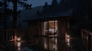 Gentle Night Rain 🌙 | Cozy Mountain Cabin Ambience for Sleep (No Thunder)