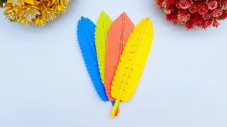How to make paper leaves making - Very easy paper leaf making instruction - Paper crafts