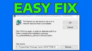 How To Fix Microsoft Visual C++ Error Feature You Are Trying To Use Is On Network Resource