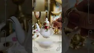 Mini Porcelain Tea Set &ndash; Royal Albert Old Country Roses, Dollhouse Scale, 1962 English China