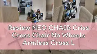 Review NEO CHAIR Criss Cross Chair No Wheels Armless Cross Legged Office Desk Wide Comfy Vanity Make