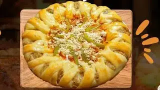 yummy stuffed  crust chicken bread |pizza chicken bread without oven