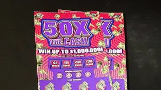 SOOD 1691: TWO $5 50X THE CASH FL Lottery Scratch Tickets